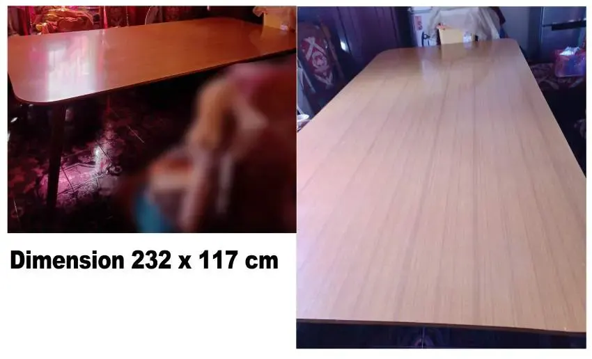 Large Wooden Table (232 x 117 cm) IN GOOD CONDITION, PRICE NEGOCIABLE