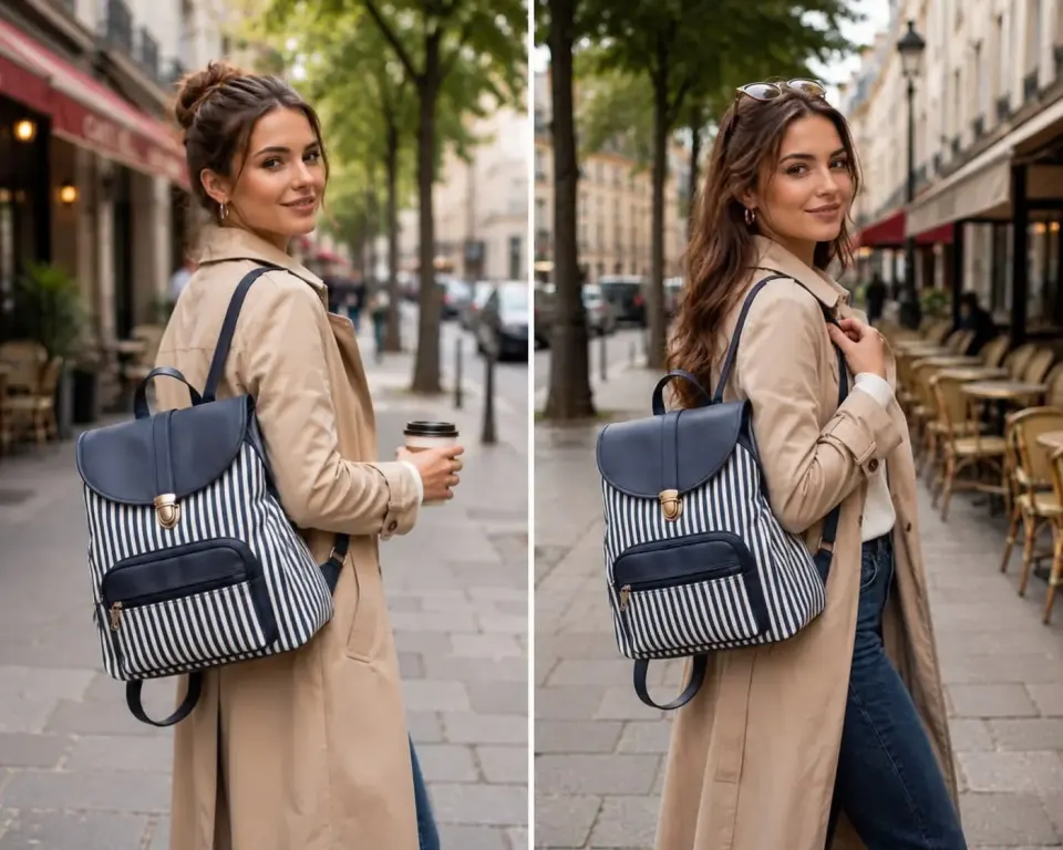 Sac à Dos Rayé Élégant