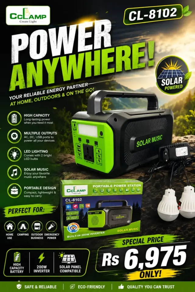 CcLAMP CL-8102 Portable Solar Power Station