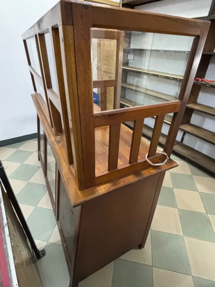 Wooden Display Counter with Glass Top