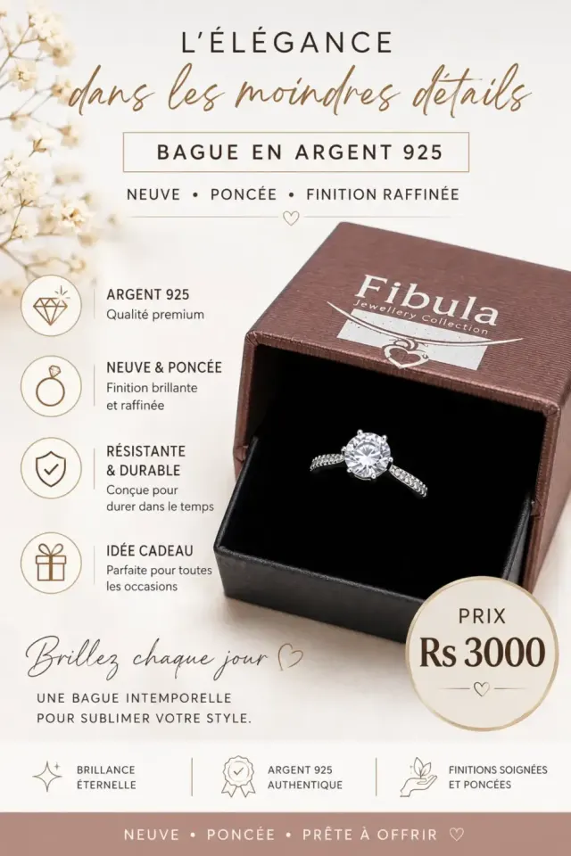 Bague Fibula en Argent 925 avec Zirconia