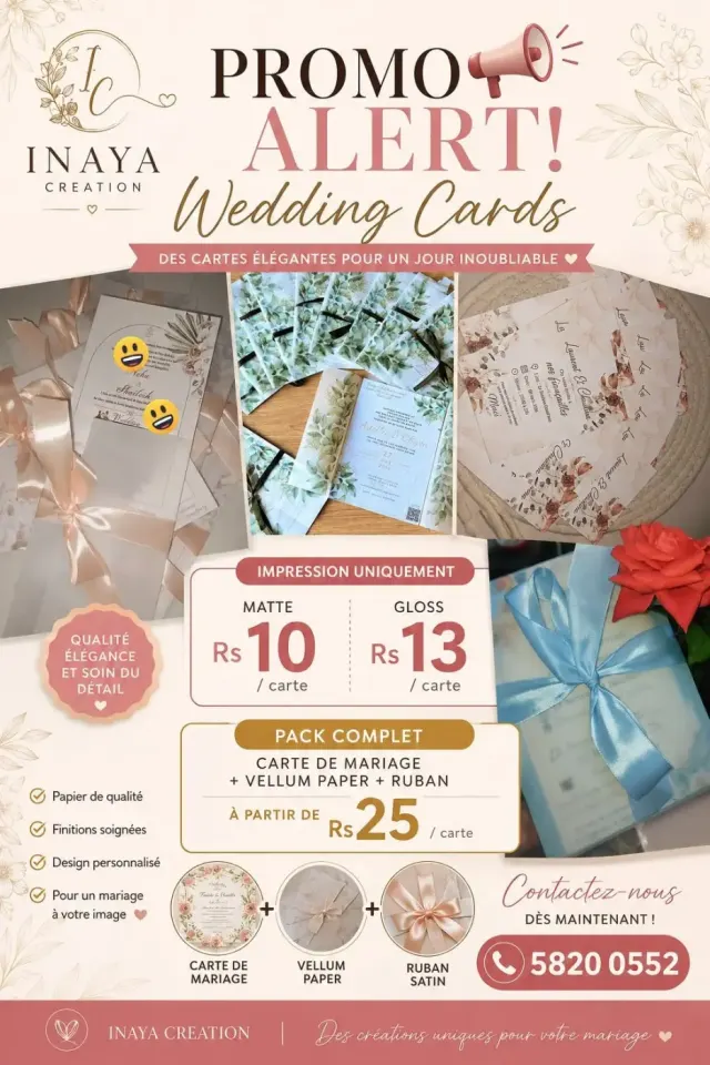 Kart Invitasion Mariage Personnalize