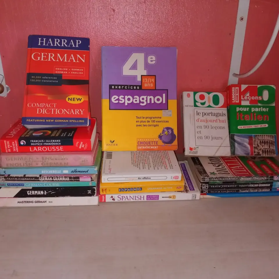 Assorted Language Learning Books (German, Spanish, Italian,Portuguese)