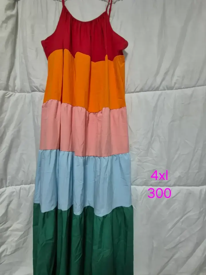 Robe Longue Étagée Colorée 4XL