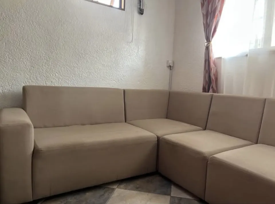 Canapé d'angle modulaire beige
