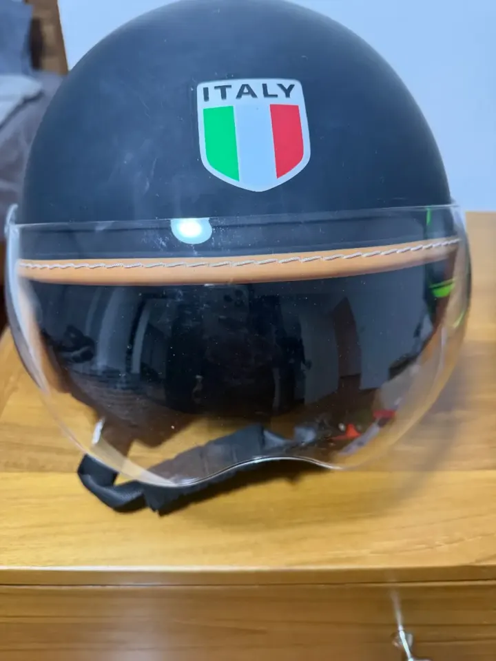 Black Italian Style Motorcycle Helmet