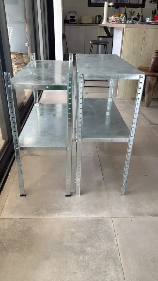 Étagères métalliques galvanisées (lot de 2)