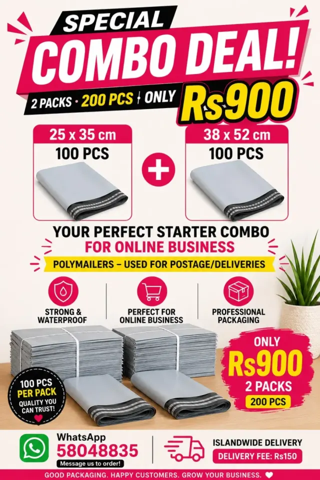 Polymailer Combo Deal - 200 Pcs for Online Business