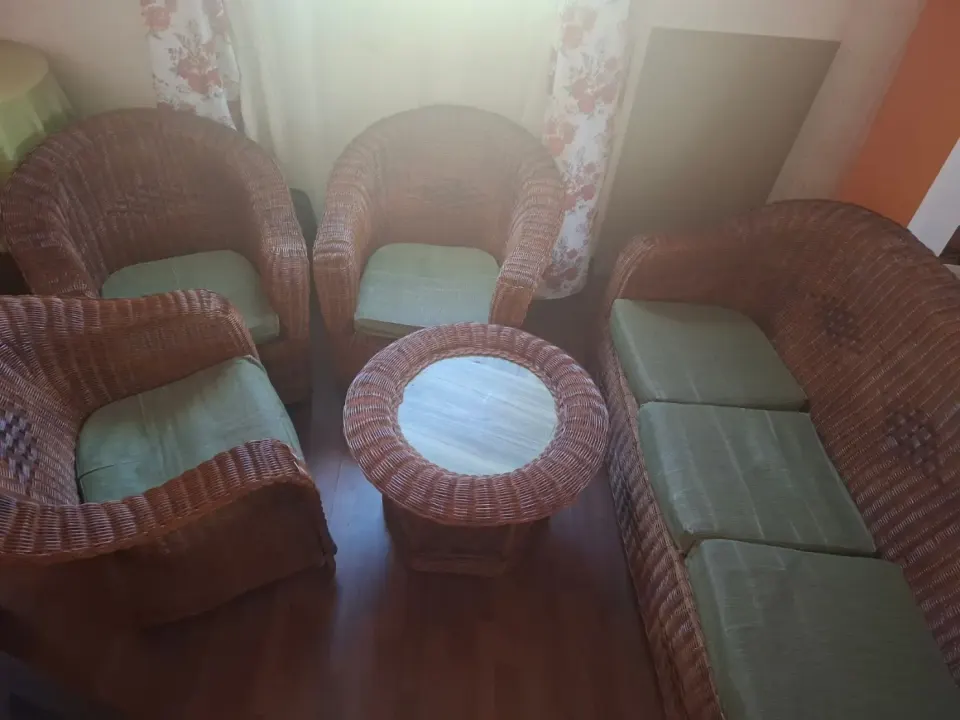 Wicker Sofa Set with Table