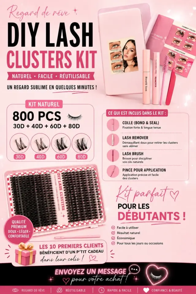 Kit DIY de Cils en Clusters - 800 pcs