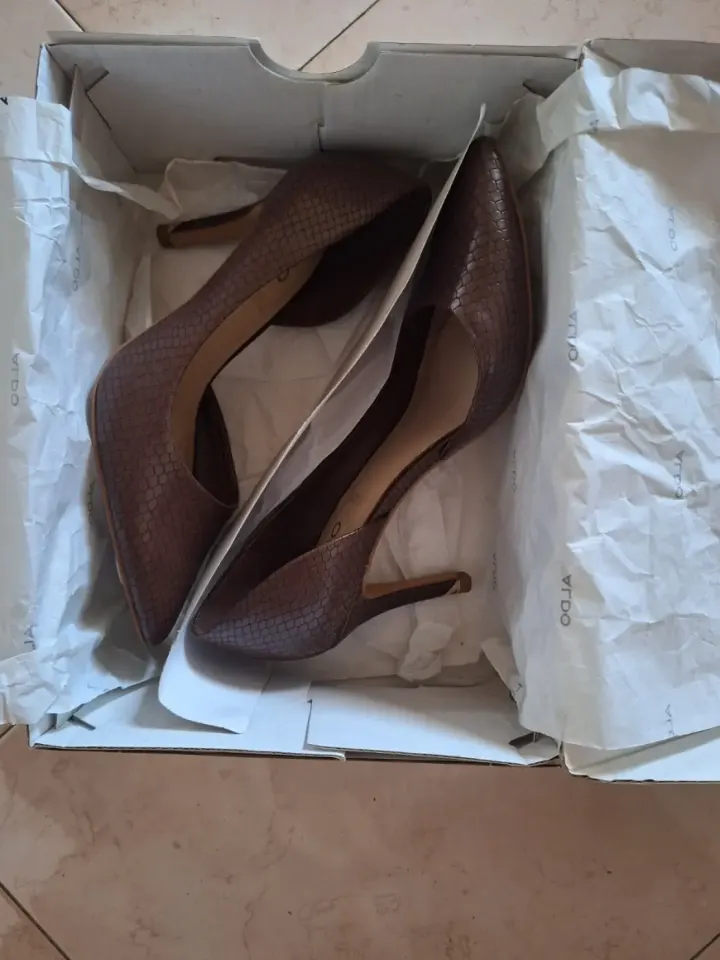 Souliers Talon Maron Imprime Serpan