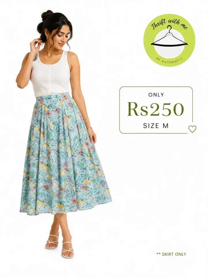 Zip Midi Ble Kler Avek Disegn Lerflan - Tay M