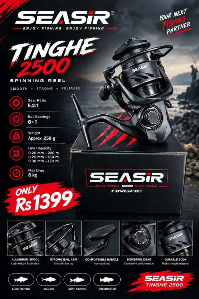 SEASIR TINGHE 2500 Spinning Fishing Reel