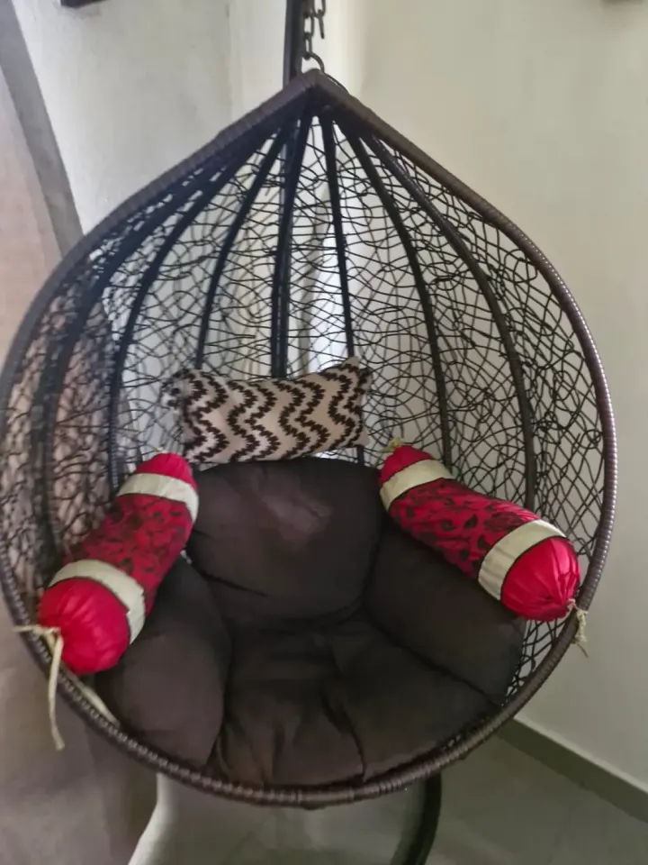 Fauteuil Suspendu en Rotin avec Coussins