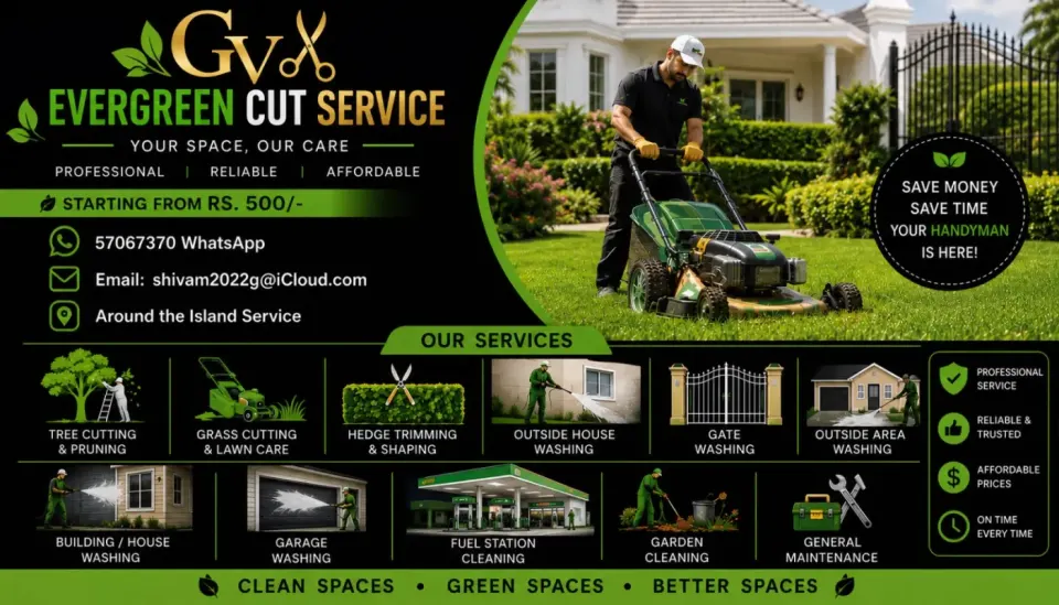 Evergreen Cut Service: To Handyman pou Lakaz ek Zardin