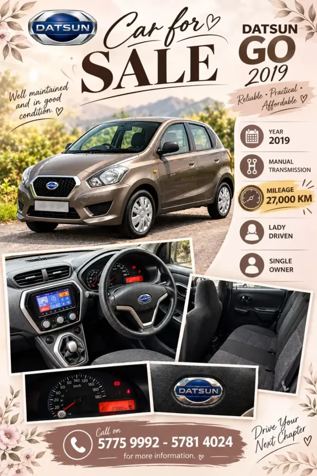 Datsun GO 2019 Bwat Manuel - Kondwi par enn madam