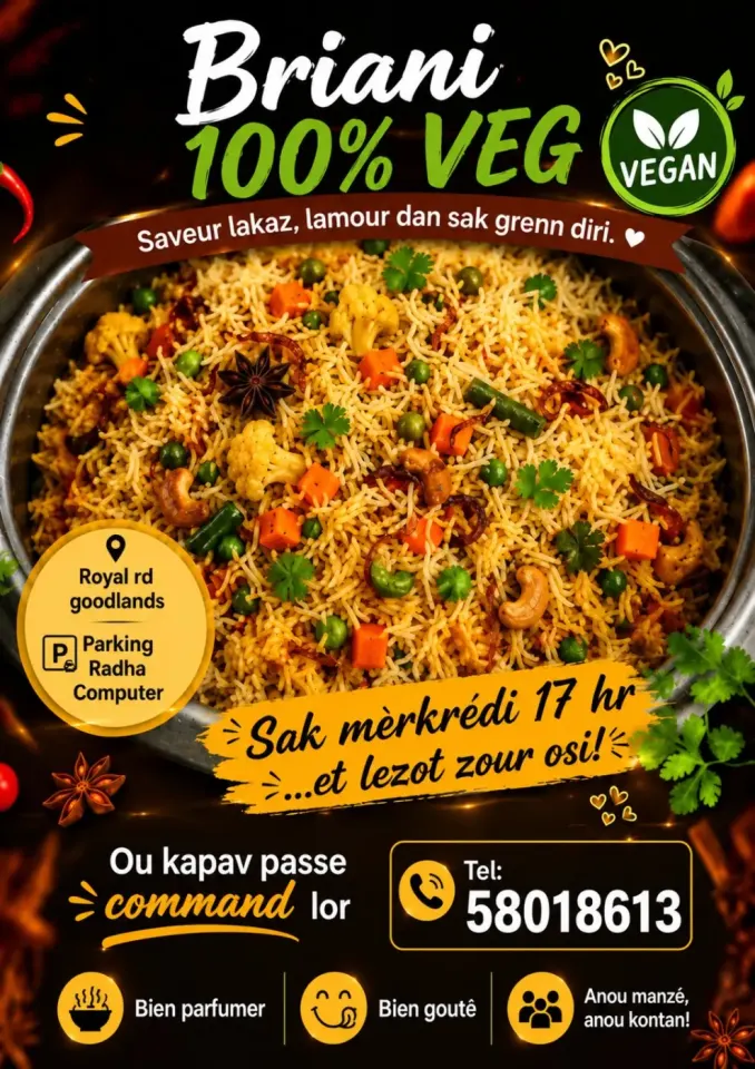 Briani Végétarien 100% Vegan