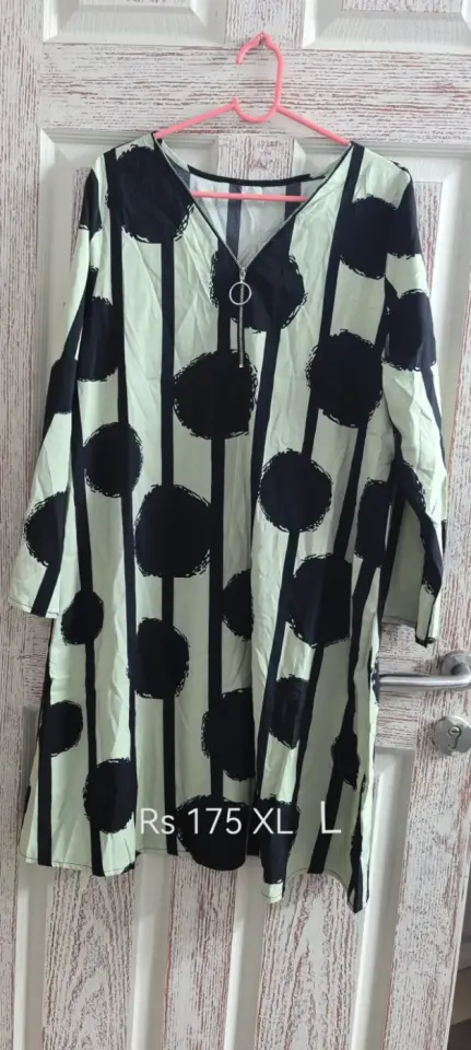 Women's Black & White Striped Tunic Top