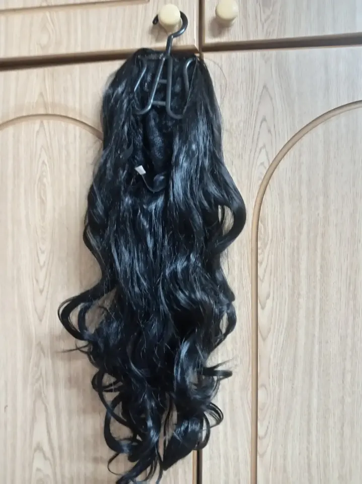 Extension de Cheveux Longs Noirs Ondulés