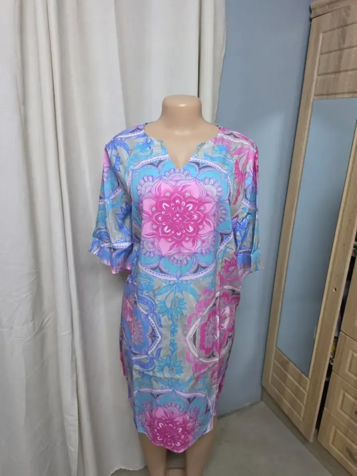 Colorful Mandala Print Kaftan Dress