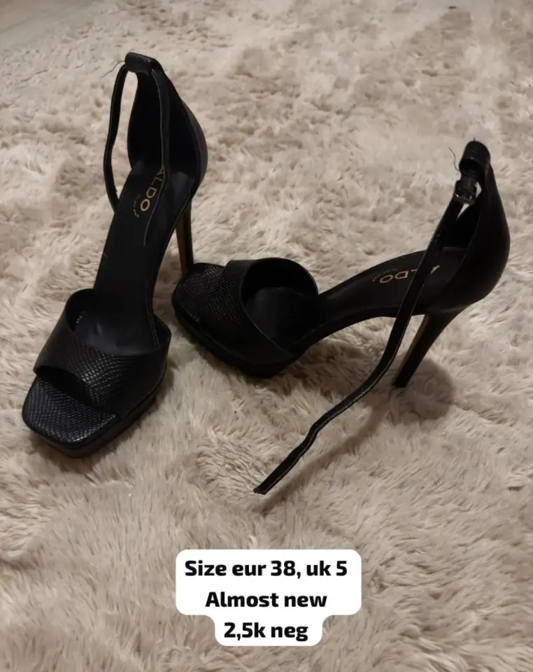 Aldo Black High Heel Sandals - Size EUR 38 / UK 5