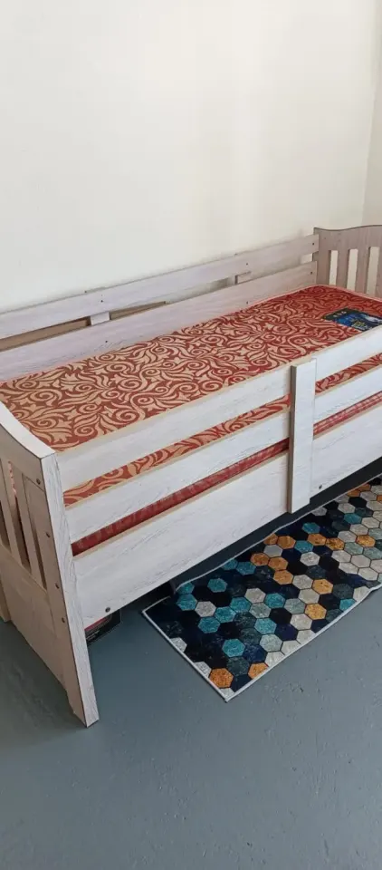 Single Wooden Bed Frame with Mattress