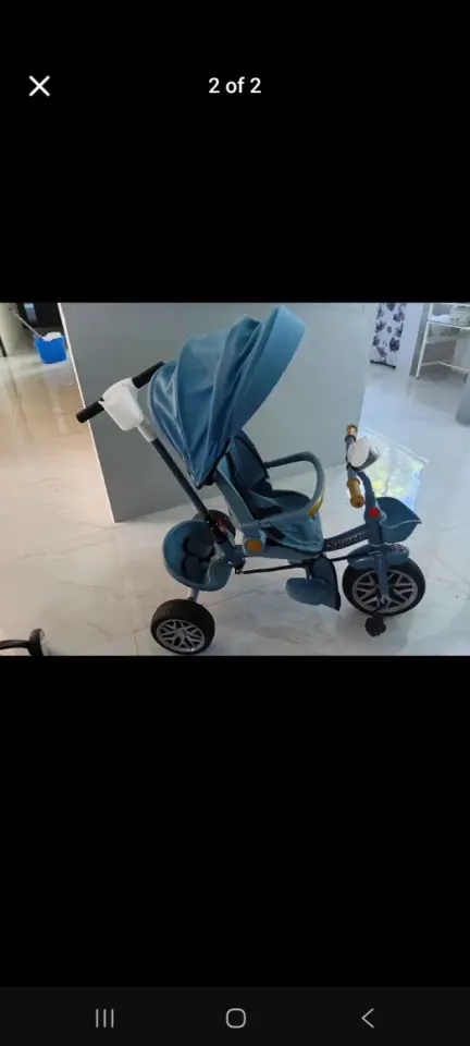 Tricycle Ble Pou Zanfan avek Pwagnie Paran ek Kanopi