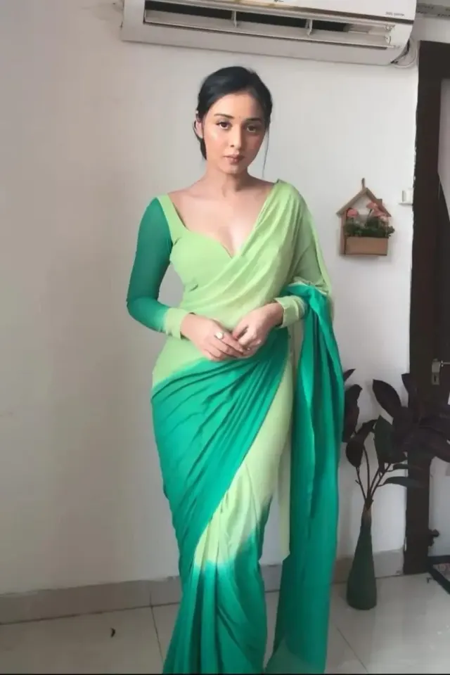 Saree Ombre Ver Elegan avek Blouse