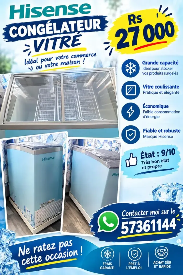 Hisense Chest Freezer avek Ver Lor La
