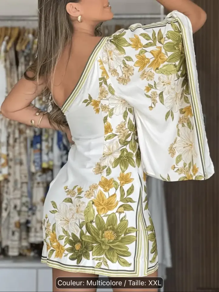 Robe d'été asymétrique à motifs floraux