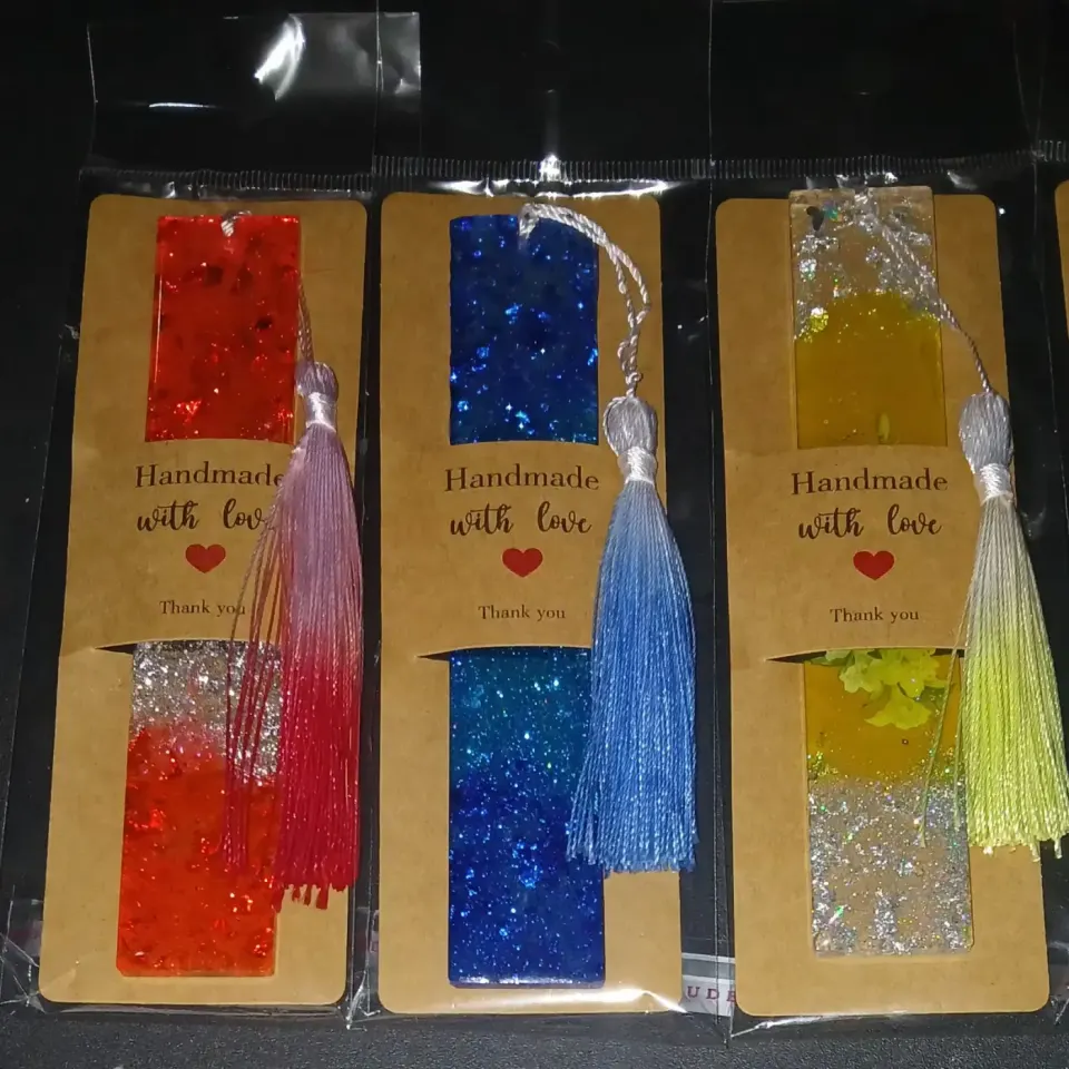 Handmade Resin Bookmarks with Tassel