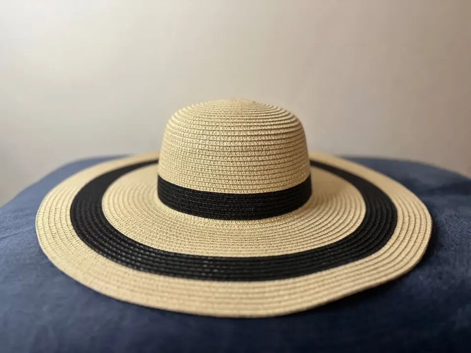 Stylish Straw Sun Hat with Black Band