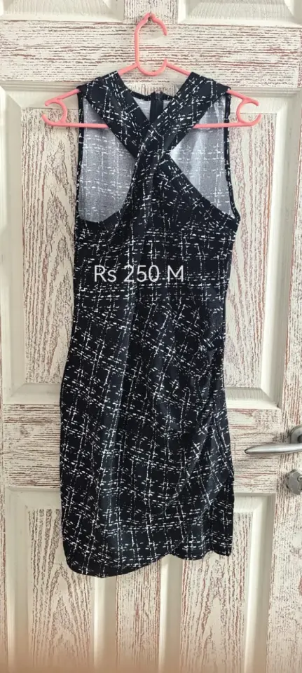 Black & White Patterned Sleeveless Dress