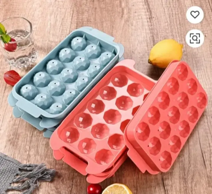 Silicone Ice Cube Trays with Lids - Sphere Shape
