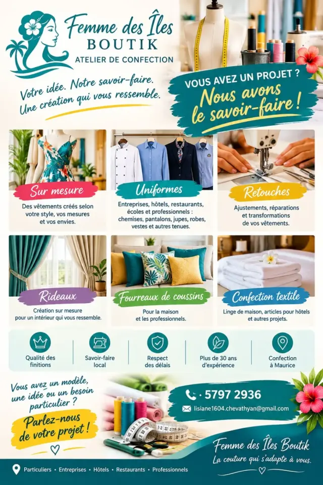 Servis koutir ek konfeksion tekstil lor mezir