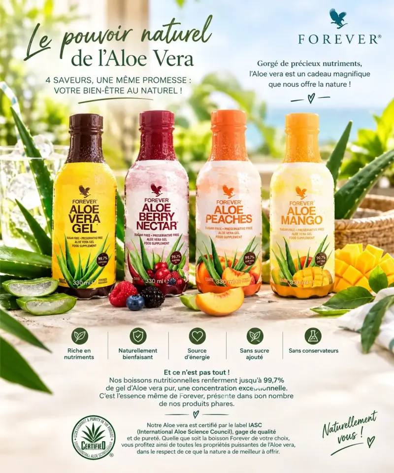 Boissons Forever Aloe Vera - 4 Saveurs