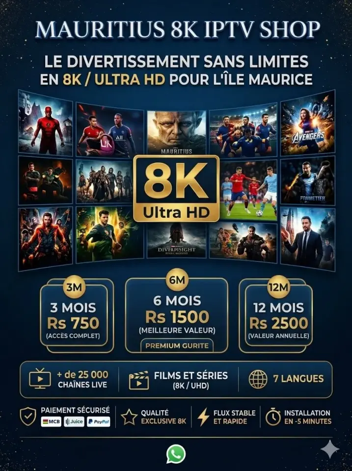 Mauritius 8K IPTV Subscription - Unlimited Entertainment