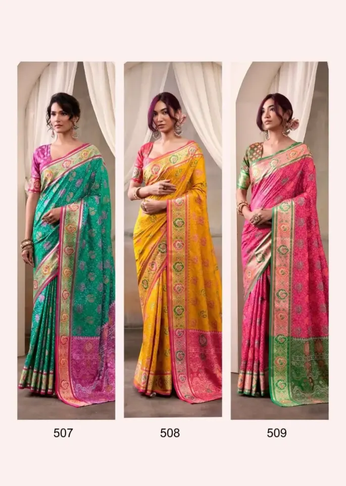 Saris élégants en soie douce - Plusieurs couleurs