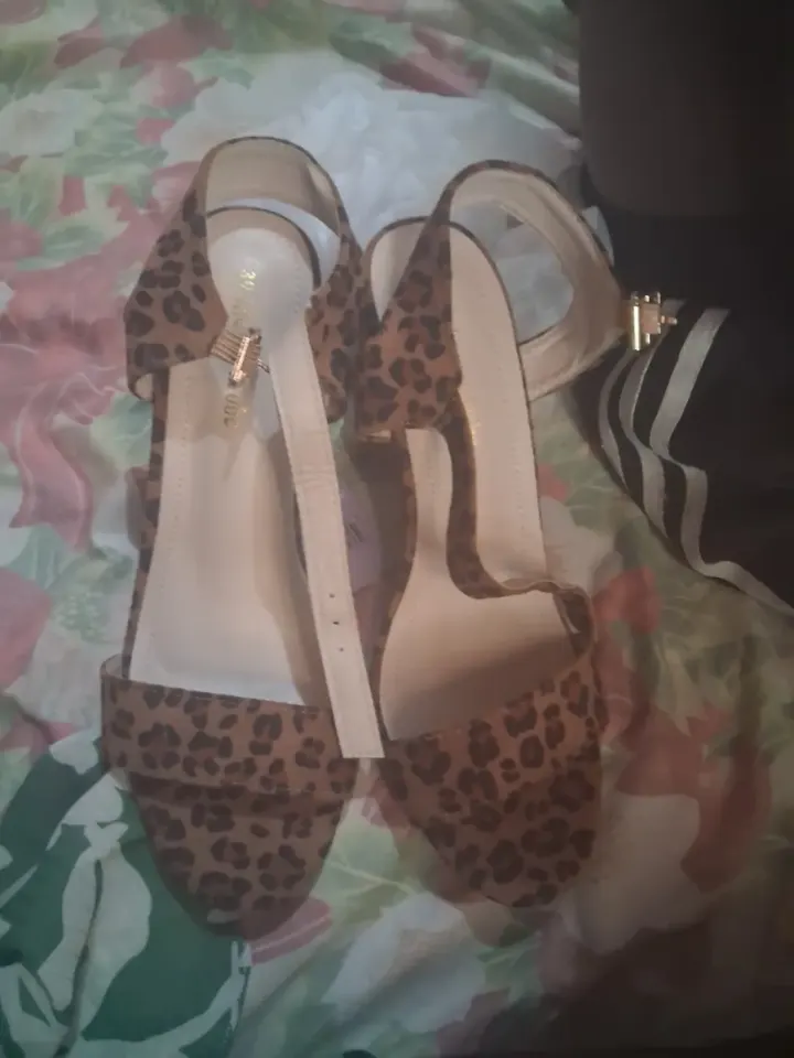 Soulie a Talon Nef Imprime Leopard - Taille 39