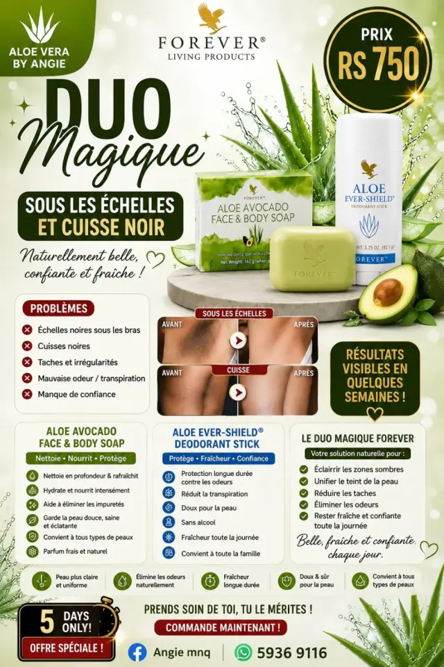 Forever Living Aloe Vera Duo Magique - Visage, Corps & Déodorant
