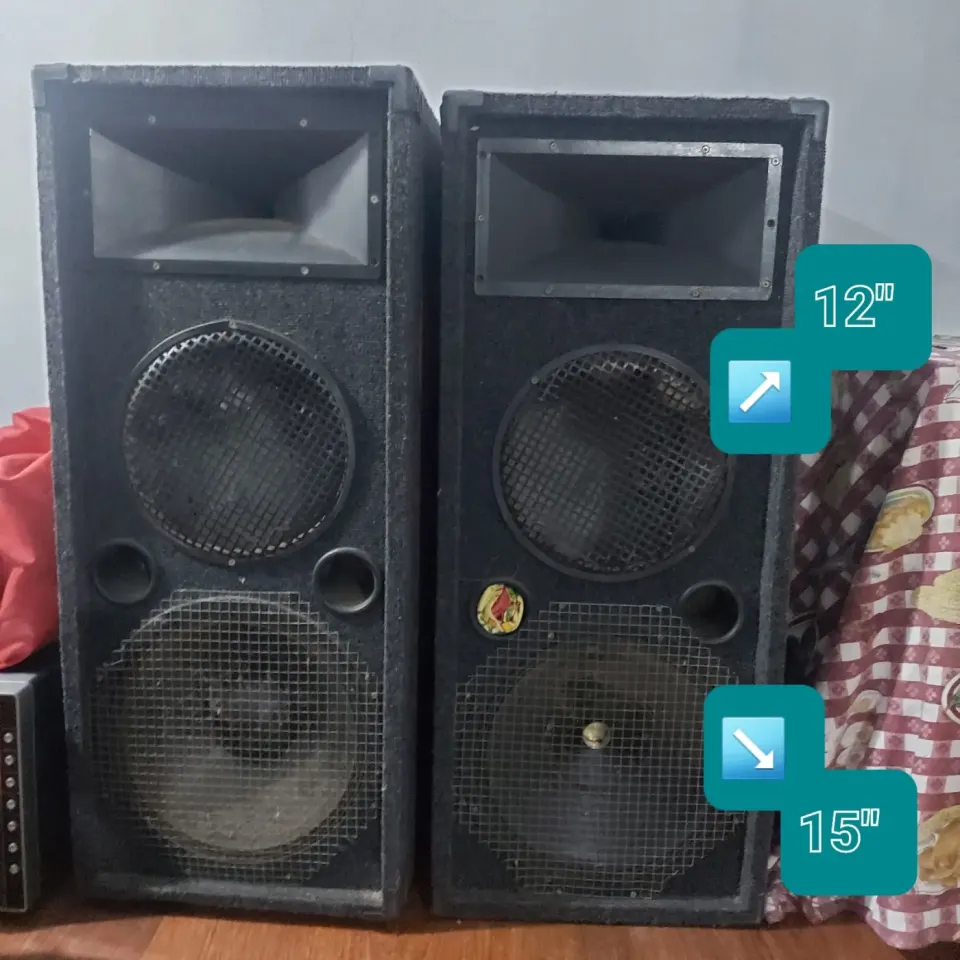 Pair of Used PA Speakers (12" & 15" Woofers)