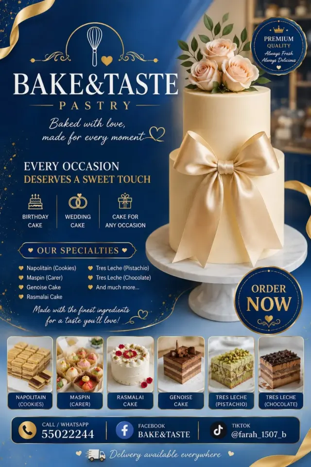 Bake & Taste Pâtisserie - Gâteaux Personnalisés & Spécialités