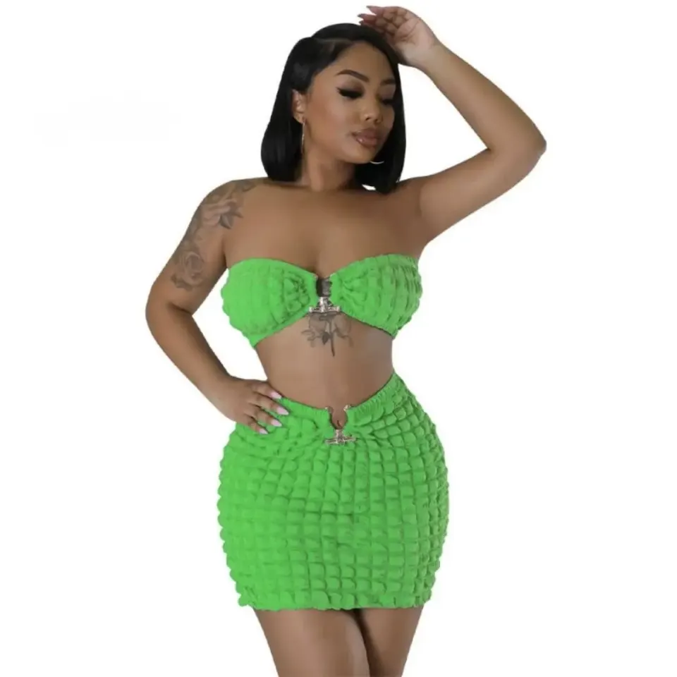 Ansanm bustier ek mini-zip vert fluo
