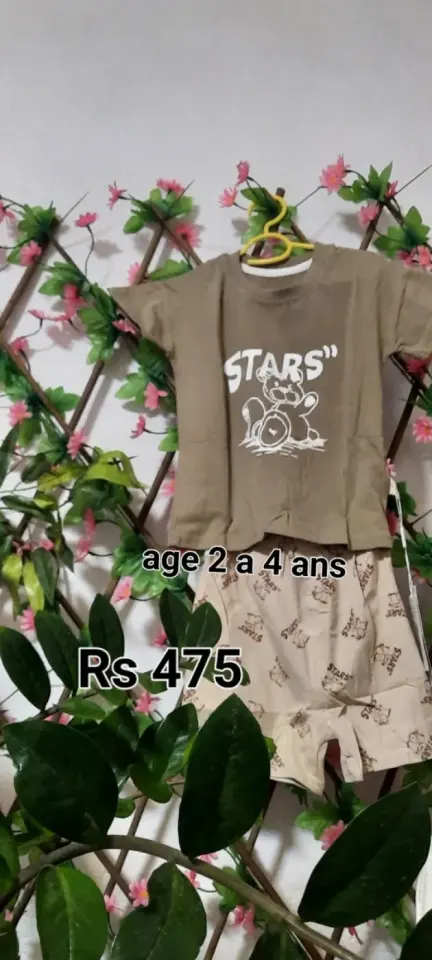 Ansanm T-shirt ek Short Stars pou Zanfan (2-4 an)