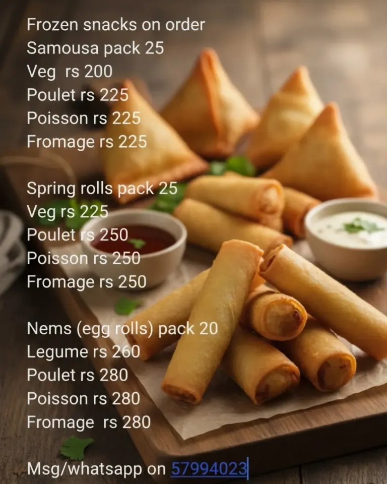 Snacks Konzele: Samoussa, Spring Rolls, Nems