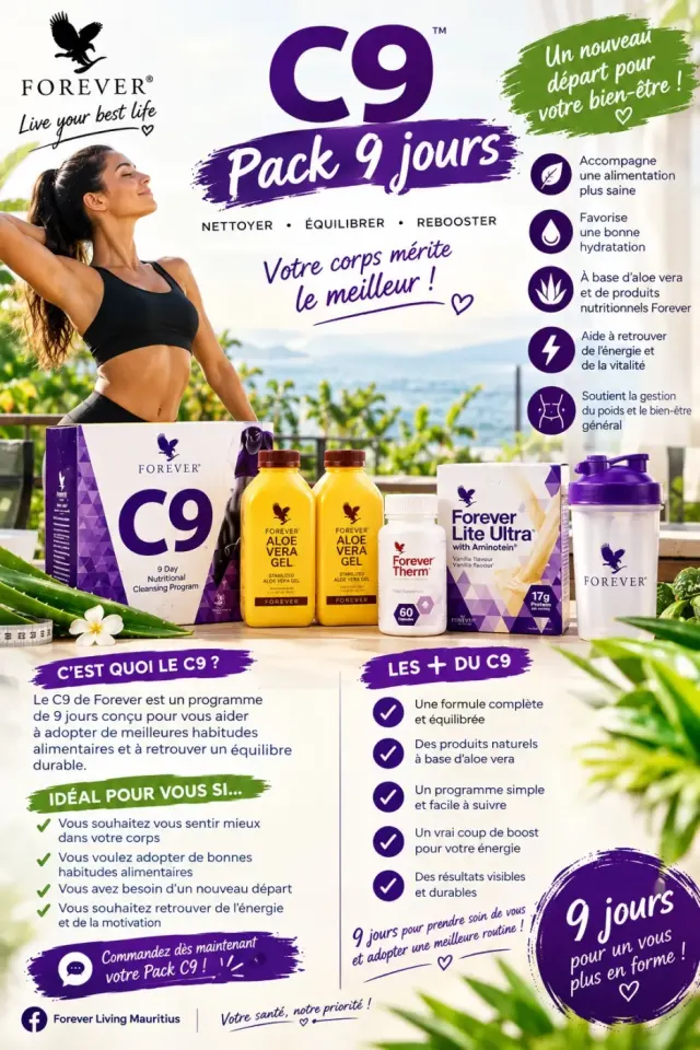 Programme de Nettoyage Nutritionnel Forever C9 - Pack 9 Jours