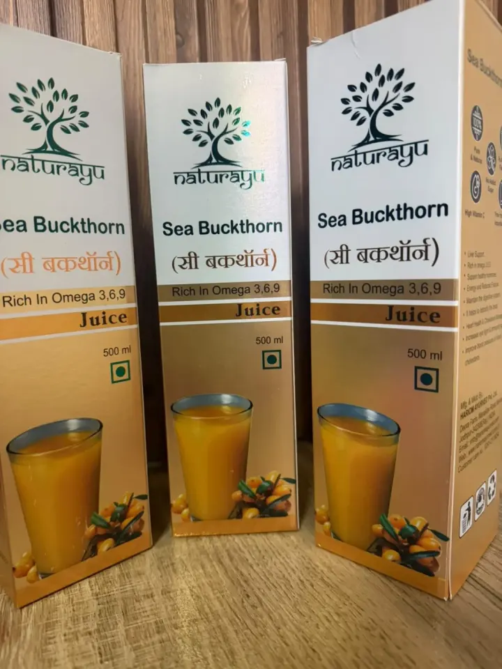Jus d'Argousier Naturayu - Riche en Oméga 3,6,9 (500ml)