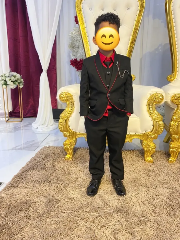Kids Black Suit with Red Trim