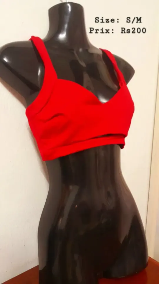 Red Crop Top / Sports Bra - Size S/M
