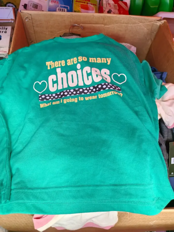 Green T-shirt with 'So Many Choices' Slogan 3 pcs for Rs 100
